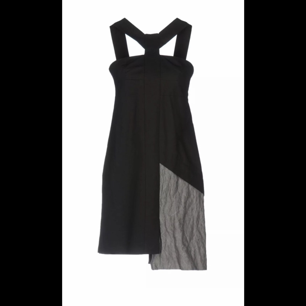 Dondup Dress Asymmetrical Black Grey Size S